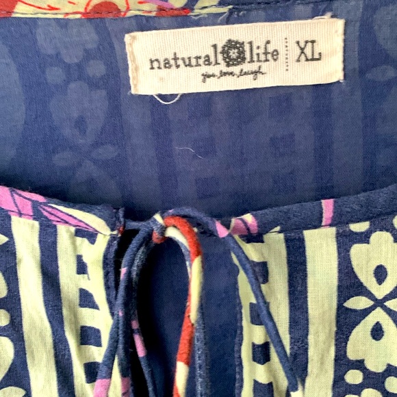 NATURAL LIFE Floral Purple and Cream Mini Dress - Picture 2 of 6